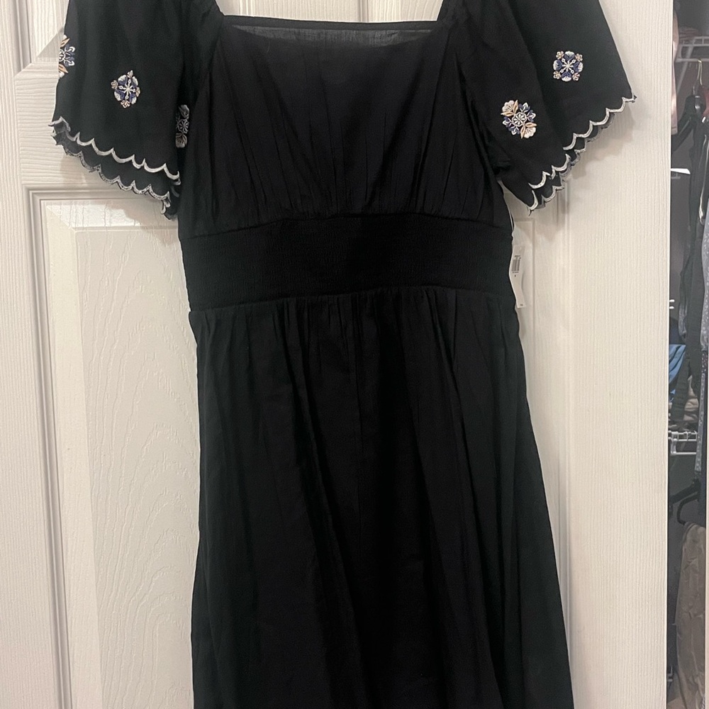 Old Navy Black Mini Dress with Floral Embroidery - Picture 3 of 4